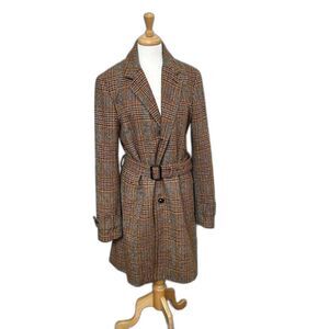 Marc Jacobs Lined Wool Plaid Trench Coat - Women Small